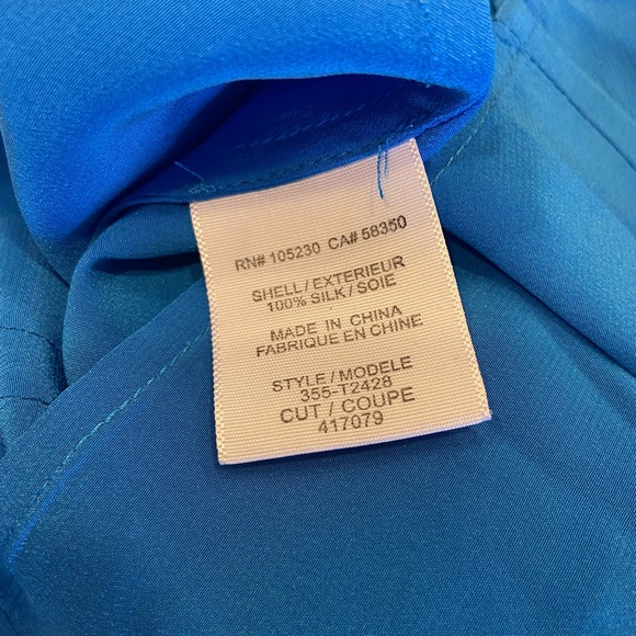 Joie Silk Blue & White Sleeveless Tank Top V Neck XS Blouse - Picture 5 of 5